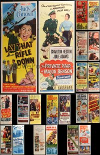 2m0807 LOT OF 25 FORMERLY FOLDED INSERTS 1950s great images from a variety of movies!