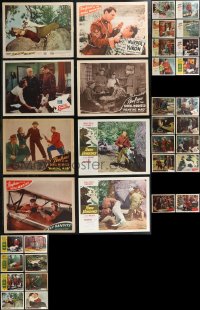 2m0338 LOT OF 34 CANADIAN MOUNTIE LOBBY CARDS 1940s-1950s incomplete sets from several movies!