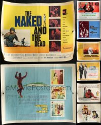 2m0862 LOT OF 8 MOSTLY UNFOLDED HALF-SHEETS 1950s-1970s great images from a variety of movies!