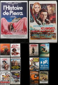 2m0901 LOT OF 18 FORMERLY FOLDED FRENCH 15X21 POSTERS 1970s-1980s a variety of cool movie images!