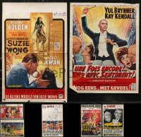 2m0930 LOT OF 7 FORMERLY FOLDED BELGIAN POSTERS 1950s-1960s a variety of cool movie images!