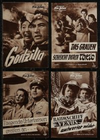 2m0726 LOT OF 4 HORROR/SCI-FI GERMAN PROGRAMS 1950s great images including Godzilla!