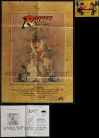 2m0474 LOT OF 1 RAIDERS OF THE LOST ARK ENGLISH POSTER MAGAZINE & 1 CUT PB 1981 Indiana Jones!