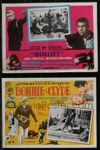 2m0024 LOT OF 2 MEXICAN LOBBY CARDS 1969 great scenes from Bullitt and Bonnie & Clyde!