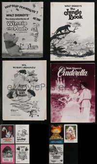 2m0128 LOT OF 11 UNCUT & CUT DISNEY PRESSBOOKS 1970s-1980s animated & live action movies!