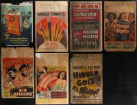 2m0038 LOT OF 7 WINDOW CARDS IN MUCH LESSER CONDITION 1920s-1940s great images that need rescued!