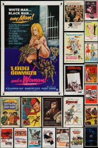 2m0190 LOT OF 41 FOLDED ONE-SHEETS 1950s-1980s great images from a variety of different movies!
