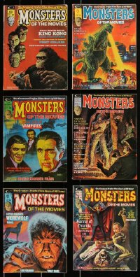 2m0608 LOT OF 6 MONSTERS OF THE MOVIES MAGAZINES 1970s King Kong, Godzilla, Dracula & more!