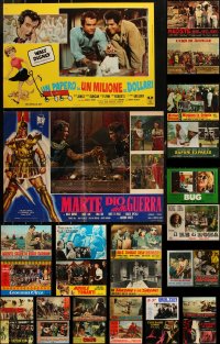 2m0879 LOT OF 28 FORMERLY FOLDED 19X27 ITALIAN PHOTOBUSTAS 1960s-1980s a variety of movie images!