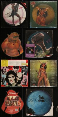 2m0535 LOT OF 4 33 1/3 RPM PICTURE DISC RECORDS 1970s-1980s cool picture discs for Rocky Horror, ET & more!!