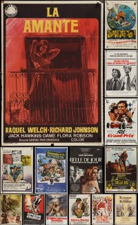 2m0940 LOT OF 15 FORMERLY FOLDED SPANISH POSTERS 1960s-1980s great images from a variety of movies!