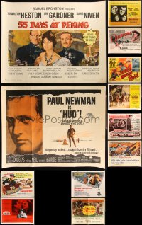 2m0859 LOT OF 12 MOSTLY UNFOLDED HALF-SHEETS 1950s-1980s great images from a variety of movies!