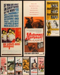 2m0837 LOT OF 13 MOSTLY FORMERLY FOLDED 1960S INSERTS 1960s a variety of cool movie images!