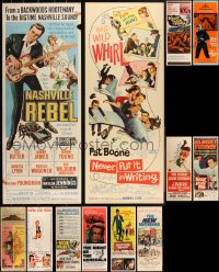 2m0841 LOT OF 12 UNFOLDED & FORMERLY FOLDED 1960S INSERTS 1960s a variety of cool movie images!