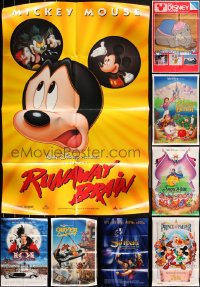 2m0257 LOT OF 10 FOLDED WALT DISNEY ONE-SHEETS 1980s-2000s mostly from animated movies!