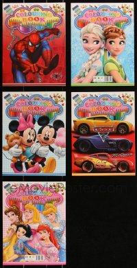 2m0547 LOT OF 5 COLORING BOOKS 2000s Spider-Man, Frozen, Mickey Mouse, Cars, Disney Princesses!