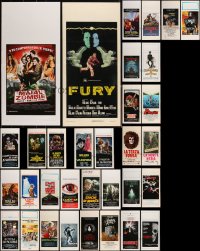 2m0779 LOT OF 33 FORMERLY FOLDED HORROR/SCI-FI ITALIAN LOCANDINAS 1960s-2000s cool movie images!