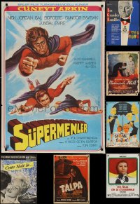 2m0982 LOT OF 10 FORMERLY FOLDED NON-US POSTERS 1950s-1970s a variety of cool movie images!