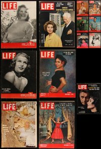 2m0582 LOT OF 19 LIFE MAGAZINES WITH CELEBRITY COVERS 1940s-1970s Rita Hayworth, Audrey Hepburn