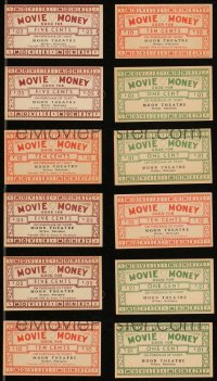 2m0729 LOT OF 6 LOCAL THEATER MOVIE MONEY 1954 you could save money when buying tickets!