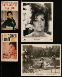 2m0733 LOT OF 4 ELIZABETH TAYLOR PAPERBACK BOOKS & 8X10 STILLS 1950s-1970s biographies + portraits!