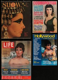 2m0615 LOT OF 4 MAGAZINES WITH ELIZABETH TAYLOR CLEOPATRA COVERS 1960s-1980s great portraits!