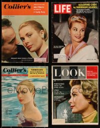 2m0614 LOT OF 4 MAGAZINES WITH GRACE KELLY COVERS 1950s-1960s beautiful portraits of her!