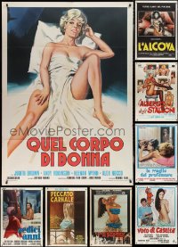 2m0088 LOT OF 12 FOLDED SEXPLOITATION ITALIAN ONE-PANELS 1970s-1980s sexy images with some nudity!