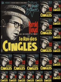 2m0954 LOT OF 21 FORMERLY FOLDED MOVIE CRAZY R60s FRENCH 23X32 POSTERS R1960s art of Harold Lloyd!