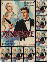 2m0966 LOT OF 8 FORMERLY FOLDED ROCAMBOLE FRENCH 23X32 POSTERS 1963 cool art of Channing Pollock!