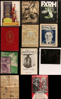 2m0473 LOT OF 11 PROGRAM BOOKS & MISCELLANEOUS ITEMS 1920s-1970s a variety of cool movie images!