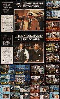 2m0872 LOT OF 40 FORMERLY FOLDED ITALIAN PHOTOBUSTAS 1980s a variety of cool movie scenes!
