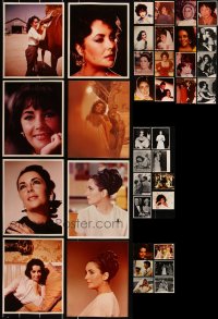2m0759 LOT OF 38 ELIZABETH TAYLOR COLOR & BLACK & WHITE REPRO PHOTOS 1980s wonderful portraits!