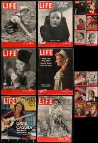 2m0583 LOT OF 18 LIFE MAGAZINES WITH CELEBRITY COVERS 1930s-1970s Greta Garbo, Marlene Dietrich & more!
