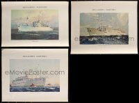 2m0934 LOT OF 9 UNFOLDED MESSAGERIES MARITIMES SPECIAL POSTERS 1950s art of merchant ships!