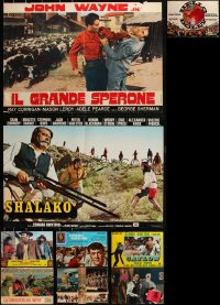 2m0887 LOT OF 9 FORMERLY FOLDED ITALIAN 19X27 PHOTOBUSTAS 1960s-1970s a variety of movie images!