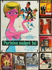 2m0965 LOT OF 11 FORMERLY FOLDED FRENCH 23X32 POSTERS 1950s-1960s a variety of cool movie images!