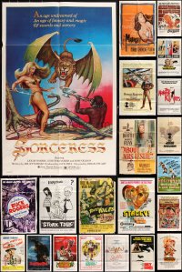2m0152 LOT OF 82 FOLDED ONE-SHEETS 1950s-1980s great images from a variety of different movies!