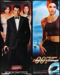2m0002 LOT OF 2 UNFOLDED JAMES BOND OVERSIZED VIDEO POSTERS 1990s Pierce Brosnan as 007!