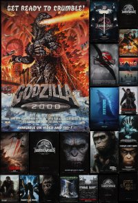 2m1005 LOT OF 29 UNFOLDED MOSTLY DOUBLE-SIDED 27X40 LIZARD & APE ACTION ONE-SHEETS 1980s-2010s cool!