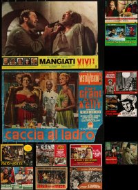 2m0883 LOT OF 13 FORMERLY FOLDED 19X27 ITALIAN PHOTOBUSTAS 1960s-2000s a variety of movie scenes!