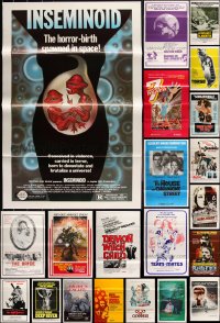 2m0009 LOT OF 38 TRI-FOLDED ONE-SHEETS 1970s-1980s great images from a variety of movies!