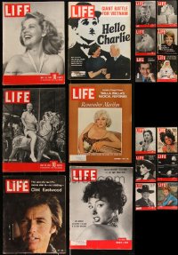 2m0578 LOT OF 21 LIFE MAGAZINES WITH CELEBRITY COVERS 1940s-1970s Marilyn Monroe, Charlie Chaplin & more!