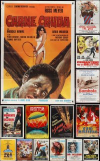 2m0079 LOT OF 17 FOLDED ITALIAN ONE-PANELS 1970s-2000s great images from a variety of movies!