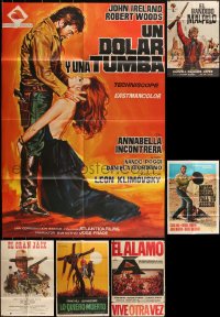 2m0477 LOT OF 6 FOLDED COWBOY WESTERN SPANISH POSTERS 1960s-1970s a variety of cool movie images!