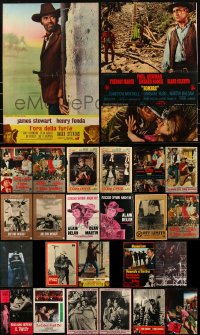 2m0881 LOT OF 25 FORMERLY FOLDED ITALIAN 19X27 PHOTOBUSTAS 1960s-1980s a variety of movie images!