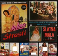 2m0924 LOT OF 10 FORMERLY FOLDED SEXPLOITATION YUGOSLAVIAN POSTERS 1980s sexy images with nudity!