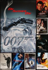 2m1081 LOT OF 9 UNFOLDED MOSTLY SINGLE-SIDED MOSTLY 27X40 JAMES BOND ONE-SHEETS 1980s-2010s 007!