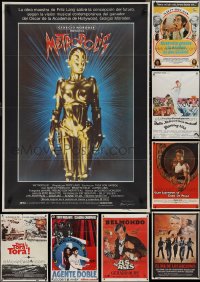 2m0939 LOT OF 14 FORMERLY FOLDED SPANISH POSTERS 1970s-1980s great images from a variety of movies!
