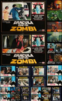 2m0875 LOT OF 34 FORMERLY FOLDED 19X27 ITALIAN PHOTOBUSTAS 1970s-2000s cool movie images!